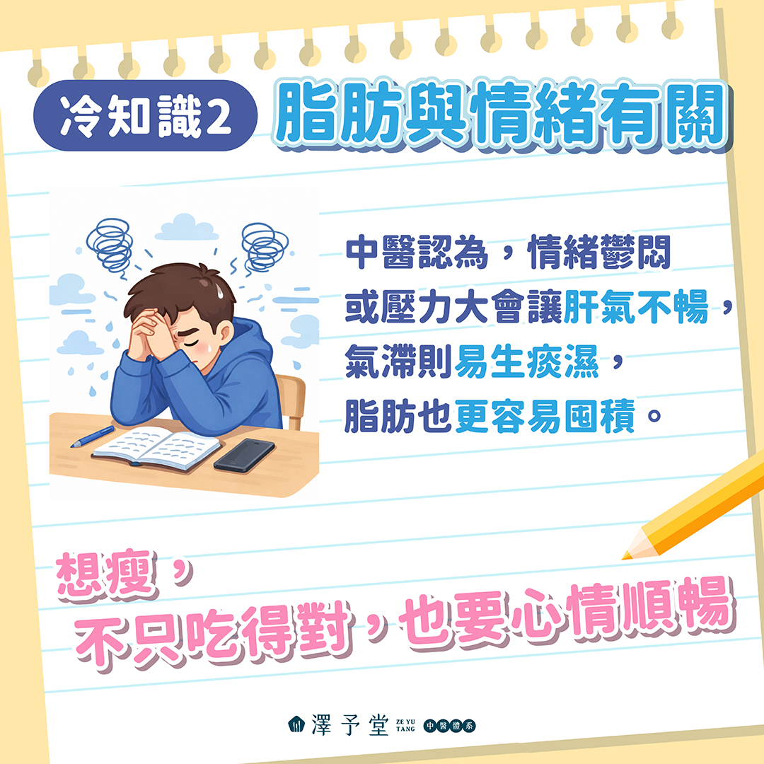 減肥失敗原因,中醫減肥,痰濕體質,壓力肥,代謝變慢,去濕氣,肝氣鬱結,脾胃虛弱,脂肪垃圾,瘦身建議