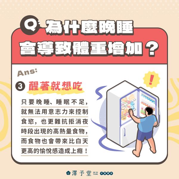 睡眠影響減重因素3.醒著就想吃